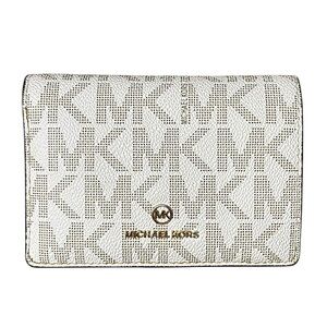 Michael Kors Jet Set Medium Signature Logo Wallet Vanilla Canvas